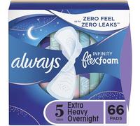 Always Infinity Feminine Pads with Wings for Women, Size 5, Extra Heavy Overnight, Unscented, 22 Count - Pack of 3 (66 Count Total)