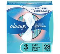 Always Infinity FlexFoam Pads for Women, Size 3, Extra Heavy Absorbency, Unscented, 28 Count