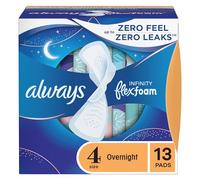 Always Infinity FlexFoam Pads for Women, Size 4, Overnight Absorbency, Odourless, Pack of 13