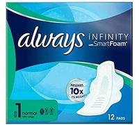 Always Infinity FlexProtect Pads Long (Size 2) Wings, Unscented, 6X 11 Sanitary Towels, Up to Zero Feel, Up to Zero Leaks, Thin and Flexible Protection, Always' Softest Toplayer