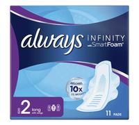 Always Infinity FlexProtect Sanitary Towels Long (Size 2) With Wings 11 Pads