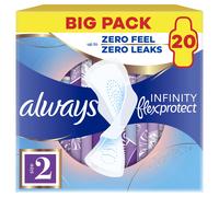 Always Infinity FlexProtect Sanitary Towels Long (Size 2) with Wings 20 Pads, Un