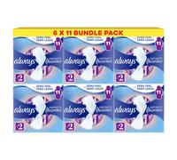 Always Infinity FlexProtect Sanitary Towels, Size 2 Long, 6 Packs of 11 Count, U