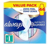 Always FlexProtect Sanitary Towels Normal (Size 1) with Wings 22 Pads, Unscented, for up to Zero Feel & Zero Leaks, Super-Absorbent & Flexible Protection