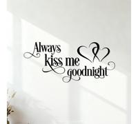 Always Kiss Me Goodnight Master Romance Family Wall Stickers Paster Paper Multiple Size Options 40.8x91.9cm Black