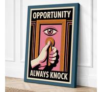 Always Knock Art Deco Canvas Wall Art Print 24x16 Inch (61 x 41 cm)