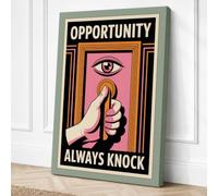 Always Knock Art Deco Canvas Wall Art Print 24x16 Inch (61 x 41 cm)