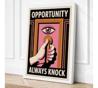 Always Knock Art Deco Canvas Wall Art Print 24x16 Inch (61 x 41 cm)