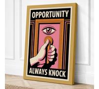 Always Knock Art Deco Canvas Wall Art Print 24x16 Inch (61 x 41 cm)