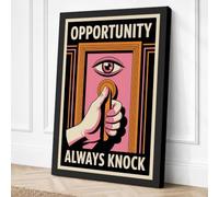 Always Knock Art Deco Canvas Wall Art Print 24x16 Inch (61 x 41 cm)