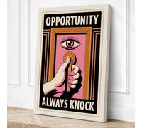 Always Knock Art Deco Canvas Wall Art Print 36x24 Inch (91 x 61 cm)
