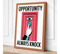 Always Knock Typography Canvas Wall Art Print 24x16 Inch (61 x 41 cm)