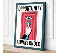 Always Knock Typography Canvas Wall Art Print 24x16 Inch (61 x 41 cm)