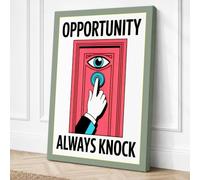 Always Knock Typography Canvas Wall Art Print 24x16 Inch (61 x 41 cm)
