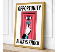 Always Knock Typography Canvas Wall Art Print 24x16 Inch (61 x 41 cm)