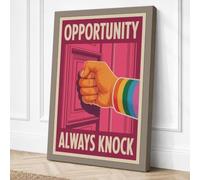 Always Knock Typography Canvas Wall Art Print 36x24 Inch (91 x 61 cm)