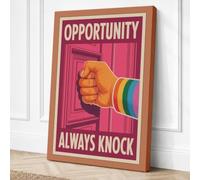 Always Knock Typography Canvas Wall Art Print 36x24 Inch (91 x 61 cm)