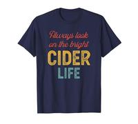 Always Look on The Bright Cider Life T-Shirt, Men, Navy Blue, 6X-Large