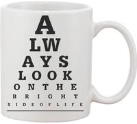 Always Look On The Bright Side of Life Snellen Chart Ceramic Mug White