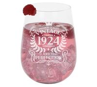 Always Looking Good 101st Birthday Gift Vintage 1924 Aged to Perfection Engraved Large Gin Glass Present for 101 Year Old Etched 590ml Stemless Gin Glass
