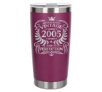 Always Looking Good 18th Birthday Gift Vintage 2007 Aged to Perfection Engraved Insulated Travel Mug Present for 18 Year Old Dark Pink Thermal Coffee Flask Travel Mugs with Lids