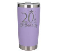 Always Looking Good 20th Birthday Gift 20 & Fabulous Engraved Insulated Travel Mug Gift for Her Present for 20 Year Old Lavender Thermal Coffee Flask Travel Mugs with Lids