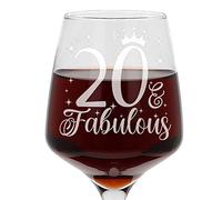 Always Looking Good 20th Birthday Gifts for Women 20 & Fabulous Engraved Large Wine Glass Present for 20 Year Old Etched 400ml Ladies Wine Glass Laser Engraved Elegant Stemmed 20th Wine Glass