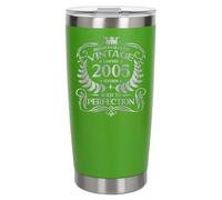Always Looking Good 21st Birthday Gift Vintage 2005 Aged to Perfection Engraved Insulated Travel Mug Present for 21 Year Old Green Thermal Coffee Flask Travel Mugs with Lids