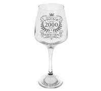 Always Looking Good 25th Birthday Gift Vintage 2000 Aged to Perfection Engraved Large Wine Glass Present for 25 Year Old Etched 400ml Wine Glass