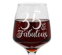 Always Looking Good 35th Birthday Gift - Engraved Large Wine Glass Present for 35 Year Old Ladies - 400ml, Elegant Stemmed 35th Wine Glass