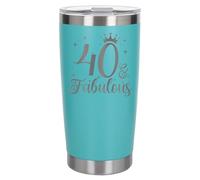 Always Looking Good 40th Birthday Gift 40 & Fabulous Engraved Insulated Travel Mug Gift for Her Present for 40 Year Old Turquoise Thermal Coffee Flask Travel Mugs with Lids