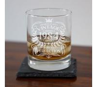 Always Looking Good 41st Birthday Gift for Men Vintage 1984 Aged to Perfection Engraved Whiskey Glass Present for 41 Year Old Etched Whisky Bourbon Scotch Lowball Tumbler Glasses