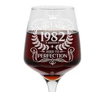 Always Looking Good 44th Birthday Gift Vintage 1982 Aged to Perfection Engraved Large Wine Glass Present for 44 Year Old Etched 400ml Wine Glass