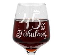 Always Looking Good 45th Birthday Gifts for Women 45 & Fabulous Engraved Large Wine Glass Present for 45 Year Old Etched 400ml Ladies Wine Glass Laser Engraved Elegant Stemmed 45th Wine Glass