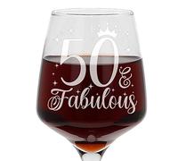 Always Looking Good 50th birthday gifts for women 50 & fantastically engraved large wine glass gift for 50 years old etched 400ml ladies wine glass laser engraved elegant stamped 50th wine glass