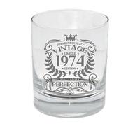 Always Looking Good 51st Birthday Gift for Men Vintage 1974 Aged to Perfection Engraved Whiskey Glass Present for 51 Year Old Etched Whisky Bourbon Scotch Lowball Tumbler Glasses