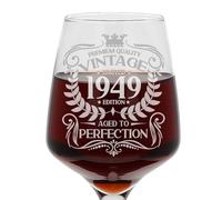 Always Looking Good 77th Birthday Gift Vintage 1949 Aged to Perfection Engraved Large Wine Glass Present for 77 Year Old Etched 400ml Wine Glass