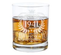 Always Looking Good 84th Birthday Gift for Men Vintage 1941 Aged to Perfection Engraved Whiskey Glass Present for 84 Year Old Etched Whisky Bourbon Scotch Lowball Tumbler Glasses