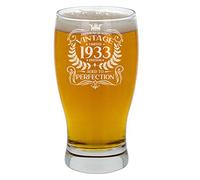 Always Looking Good 93rd Birthday Gift for Men Vintage 1933 Aged to Perfection Engraved Pint Beer Glass Present for 93 Year Old Etched Cider Lager Beer Tulip Pint Glasses