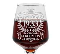 Always Looking Good 93rd Birthday Gift Vintage 1933 Aged to Perfection Engraved Large Wine Glass Present for 93 Year Old Etched 400ml Wine Glass