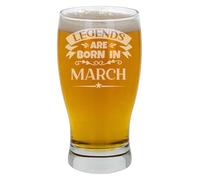 Always Looking Good Birthday Pint Glass Gift for Him or Her - Engraved Beer Glass 570ml - Funny Birthday Legends are Born in March Keepsake
