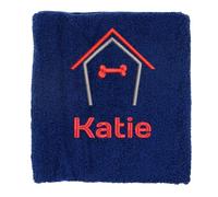 Always Looking Good Embroidered Personalised Dog Towel Super Absorbent Drying Dog Towel New Puppy Gifts Pet Presents… (Medium, Navy)