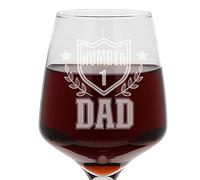 Always Looking Good Gift for Dad Number 1 Dad Funny Engraved Large Wine Glass Worlds Best No1 Dad Present for Fathers Etched 400ml Wine Glass