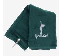 Always Looking Good Golf Towel for Grandad Dark Green Luxury Velour 50cm x 40cm Custom Embroidered Golf Towel with Carabiner Clip Gift- Golf Gifts for Grandad