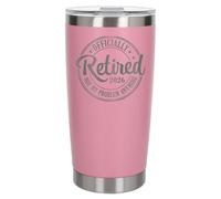 Always Looking Good Officially Retired 2026 Retirement Engraved Insulated Travel Mug Going Away Gift for Coworkers Retirement Light Pink Thermal Coffee Flask Travel Mugs with Lids