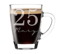 Always Looking Good Personalised 25th Birthday Glass Coffee Mug with Name - 300ml Personalised Mug for Women & Men, UK Engraved Gift for Birthday Presents, Unique Coffee Gift for him or her