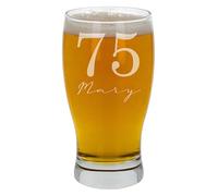Always Looking Good Personalised 75th Birthday Pint Glass with Name, 580ml Personalised Glass, Laser-Engraved Gifts for Boys, Durable Beer Glass for Mens Birthday Gifts