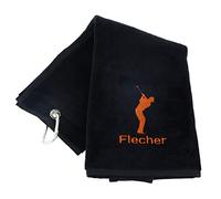 Always Looking Good Personalised Embroidered Golf Towel with Any Name Any Font Luxury Velour 50cm x 40cm Custom Embroidered Golf Towel with Carabiner Clip Gift- Golf Gifts for men and women (Black)