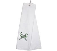 Always Looking Good Personalised Embroidered Golf Towel with Any Name Any Font Luxury Velour 50cm x 40cm Custom Embroidered Golf Towel with Carabiner Clip Gift- Golf Gifts for men and women (White)