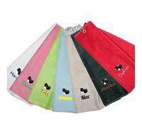 Always Looking Good Personalised Embroidered Lawn Bowls Towel with Name Tri Fold Luxury Velour 50cm x 40cm Custom Bowling Towel with Carabiner Cip (Pink)